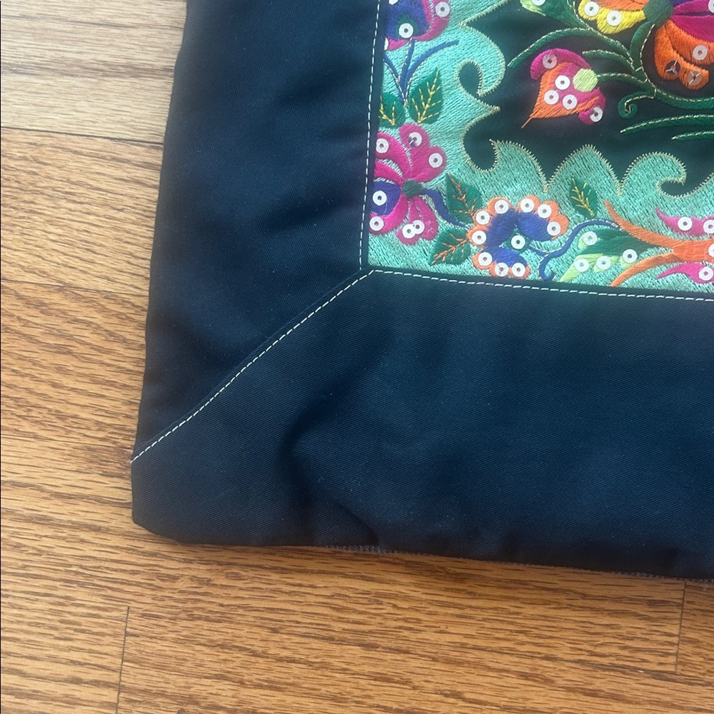 Anthropologie Embroidered Black and Multicolor Bag - Picture 4 of 16